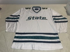 Michigan State Spartans Steve & Barrys Hockey Jersey Mens Medium White Ccha