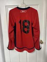 Reebok Hockey Jersey Red White & Black #18 Adult Size L