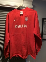 VINTAGE USMNT USA Soccer Shirt Men Large Red Nike Promo Jersey Philips Sams Army
