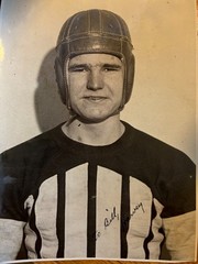 Vintage c 1928s Football Player Black White Photo in uniform + helmet 5 x 7
