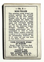 1938 R326 Goudey Flip Thum Movies Booklet Baseball #8 Part 1 Bob Feller Black