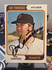 1974 Topps – Don Carrithers – On Card Auto – GIANTS #361
