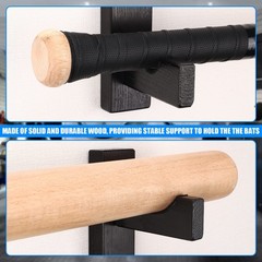 2PCS Double Deck Baseball Bat Display Wall Mount Rack, Horizontal Hanger with…