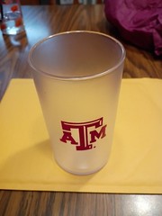 Texas A&M Aggies Bentley Brand Cup Tumbler Frosted Clear USA 1 Logo Plastic NOS