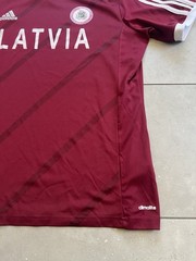 2015 Adidas Latvia National Team Football Home Soccer Jersey Kit Mens Size Large