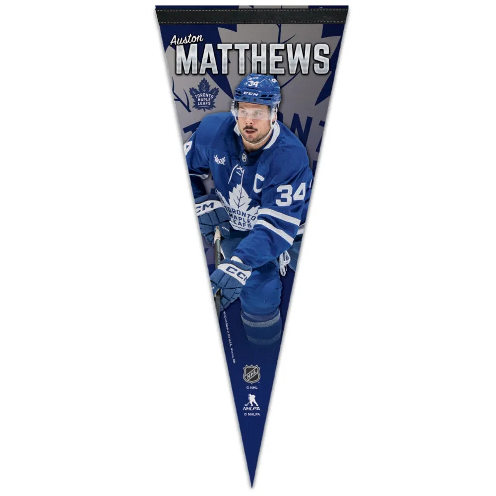 AUSTON MATTHEWS #34 TORONTO MAPLE LEAFS ROLL UP FELT PENNANT 12″x30″ WINCRAFT