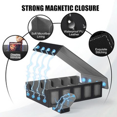 Trading Card Storage Box with Commander Display, 5-Row Deck Case with Removable