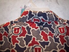 UNIVERSITY OF UTAH UTES AMIGO PROVISIONS CO MENS OUTDOOR ACTIVE LS FAN SHIRT LRG