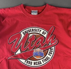 Vintage University Of Utah Utes 1998 Final Four Shirt Red Sz Large