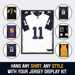 Jersey Wooden Frame Display Case -Shadow Box with 98% UV Protection Acrylic a…