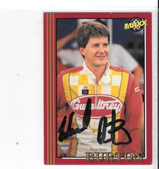MAXX WARD BURTON AUTOGRAPHED NASCAR TRADING CARD SIGNED