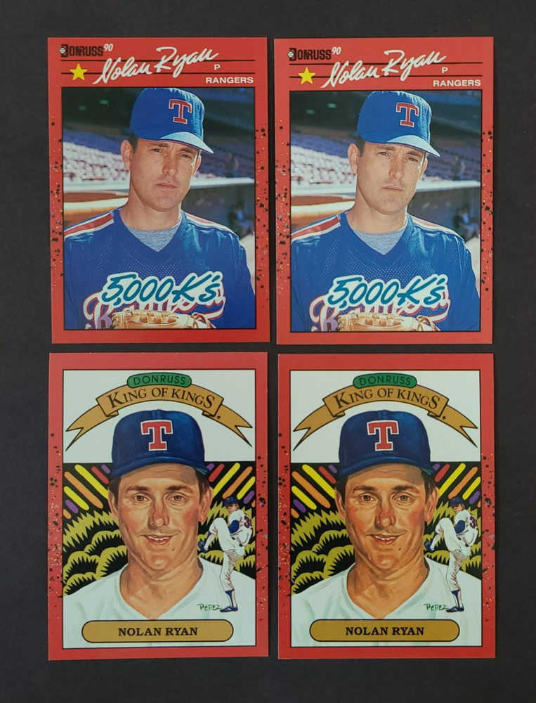 1990 Donruss Nolan Ryan King of Kings & 5,000 K’s Error & Corrected Versions