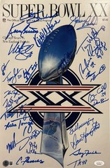 CHICAGO BEARS 1985 Super Bowl XX Champion Team Signed 11×17 (JSA)