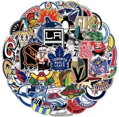 50 pcs NHL Ice Hockey Team Logo Stickers Gloss Vinyl Waterproof Stickers