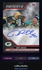 2025 Topps Finest Digital LeRoy Butler Moments Super Rare Auto Lambeau Leap 262c