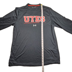 Utah Utes Under Armour HeatGear T-Shirt Football Mens Large Black Long Sleeve