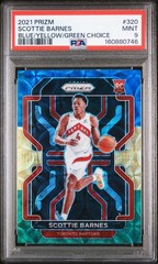 2021 Prizm Scottie Barnes Blue/Yellow/Green Choice | PSA 9