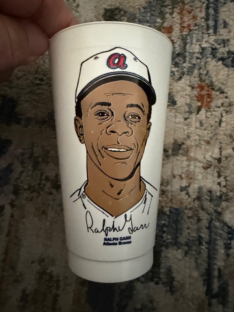 Vintage 1970s Ralph Garr Atlanta Braves 7-Eleven Slurpee Cup MLB Baseball