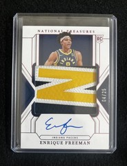 2024-25 National Treasures Enrique Freeman RC Letter “N” Patch Auto /25 Pacers