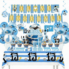Soccer Party Decorations World Flags Tableware Set Banner Balloons Cake Decor
