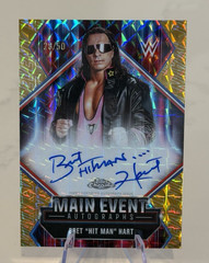 2026 Topps Chrome WWE Bret Hit Main Event Gold Geo Auto Autograph /50 SSP !!