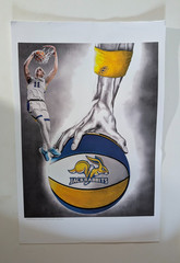 South Dakota State SDSU Jackrabbits Basketball 12×18 Art Print with Mathew Mors