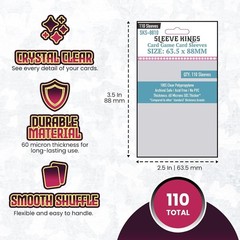 Standard Card Sleeves – 110 Count, Clear 60 Micron Thickness, Medium MTG Size…