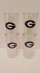 Set of 4 University of Georgia Bulldogs UGA Insulated 16oz Tervis Tumbler Cups