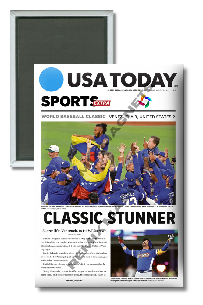 2026 USA Today Venezuela Champs World Baseball Classic WBC 2″ x 3″ Locker Magnet