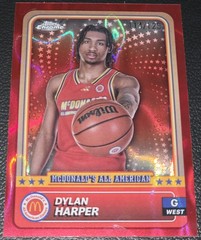 Dylan Harper 2024 Topps Chrome McDonalds AA Red Lava Refractor #88 Spurs 114/125
