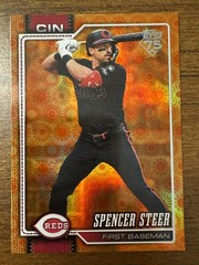 2026 Topps Series 2 Orange “SUN” Holo Foil Parallel #365 Spencer Steer, Cincinna