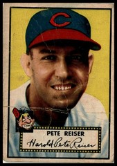 1952 Topps #189 Pete Reiser Low Grade Filler Red Back Cleveland Indians