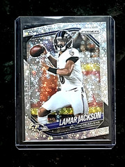 Lamar Jackson 2025 Panini Prizm Silver No Huddle Disco Prizm Ravens #78