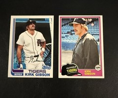 (2) 1981-82 Topps Kirk Gibson # 315 RC & #105 – Detroit Tigers – NMT