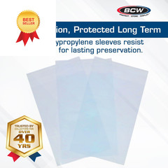 BCW Resealable Graded Card Sleeves – 100 Pack | Clear Polypropylene