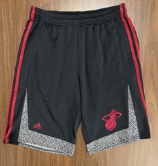 Adidas Miami Heat NBA Basketball Shorts W Pockets Drawstring Stitched Mens S 10”