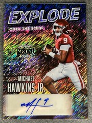 Michael Hawkins Jr. 2026 Leaf Metal Explode Onto The Scene Silver Shimmer Auto