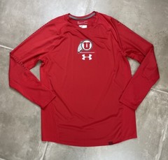 Utah Utes Under Armour HeatGear Long Sleeve Shirt Men’s Red L Large Mens