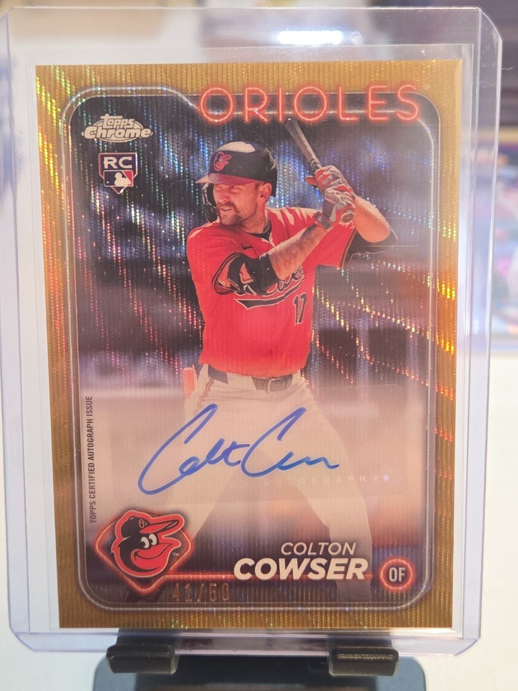 2024 Topps Chrome Update Series – Autographs Colton Cowser #AC-CC Gold Wave…