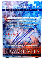 Donny Anderson 36/50 Limited Edition Signed Edward Vela card (Football)