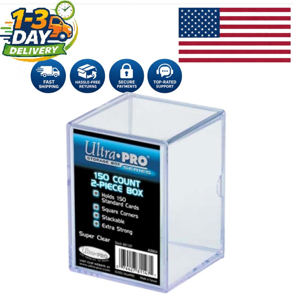 Durable Stackable Card Storage Box for 150 Trading Cards – Clear Acrylic Design