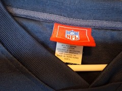 Vintage Denver Broncos Embroidered Patchwork Blue and Orange Thick Longs sleeve