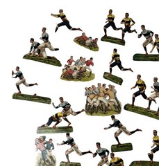 Lot of 23 Antique 1890’s Victorian Rugby Football Diecut Scrapbook Album Scraps
