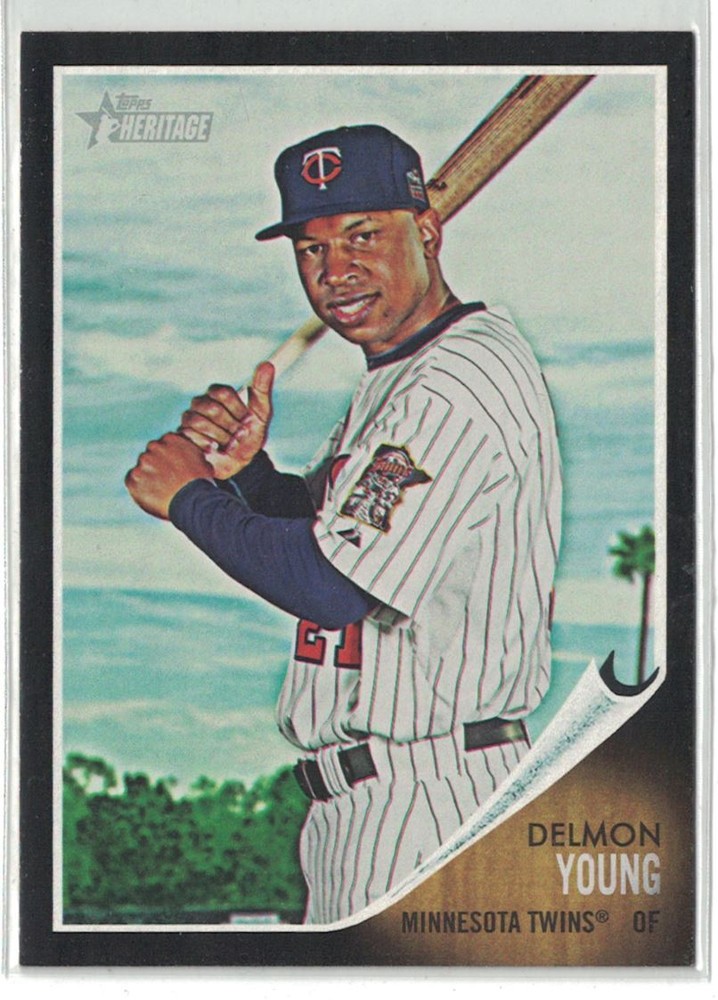 2011 Topps Heritage Black Tint SP Delmon Young Minnesota Twins #C59