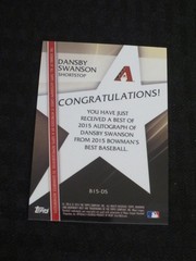 2015 Bowmans Best Dansby Swanson Braves/Cubs Rookie Autograph