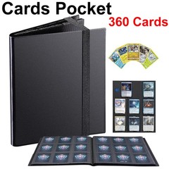 360X Card Pocket Binder with Strap 9 Pocket Trading Cards Album Folder Black