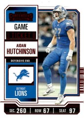 2023 Panini Contenders #33 Aidan Hutchinson Game Ticket Red