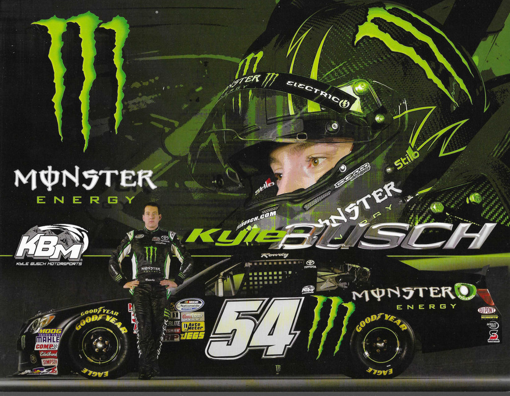 2012 KYLE BUSCH “MONSTER ENERGY” #54 NASCAR NATIONWIDE SERIES POSTCARD