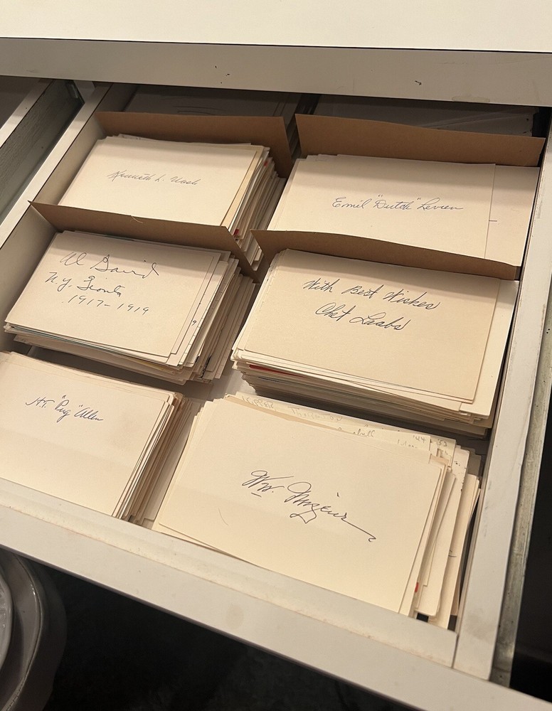 Lot of 100 1910s-1960s ONLY Signed Baseball Index Cards & GPCs GREAT QUALITY