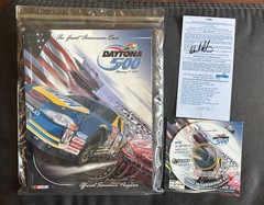 2002 Daytona 500 Program & Ticket Autographed By Race Winner Ward Burton